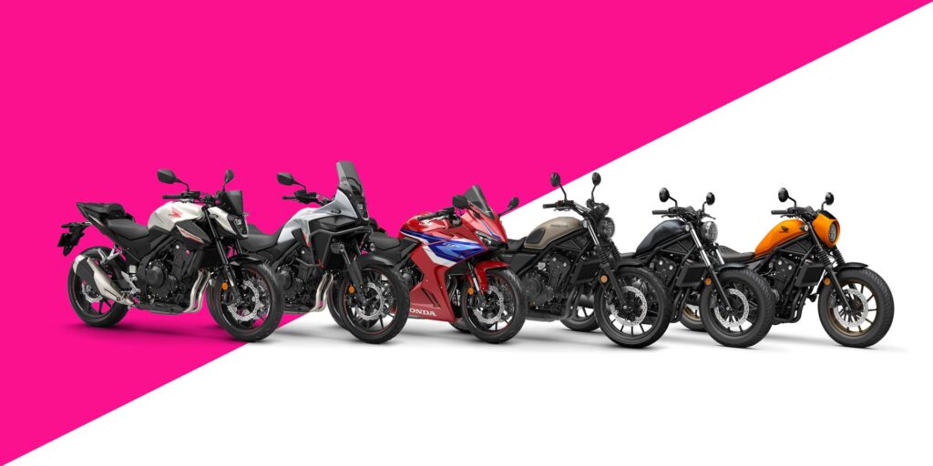 Honda Motorrad Angebot "500er Wochen": CB500F; CL500; CBR500; CMX500 Standardversion; CMX500 Spezial Edition; CB500X / NX500