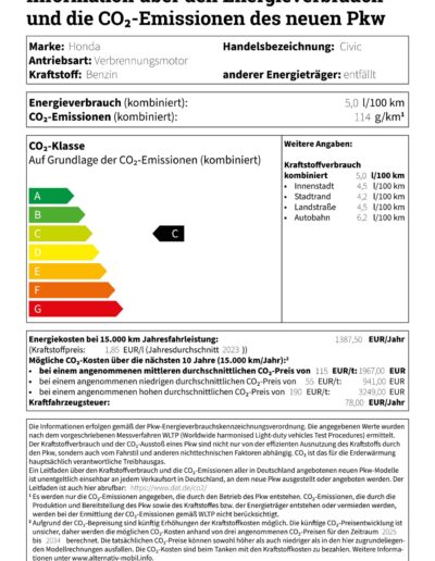 Verbrauchsdatenblatt Honda Civic e-HEV-Advance-MJ24
