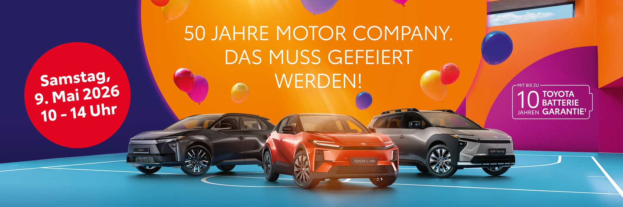 50 Jahre Motor Company.<br />
Das muss gefeiert<br />
werden! Samstag,<br />
9. Mai 2026, 10 - 14 Uhr