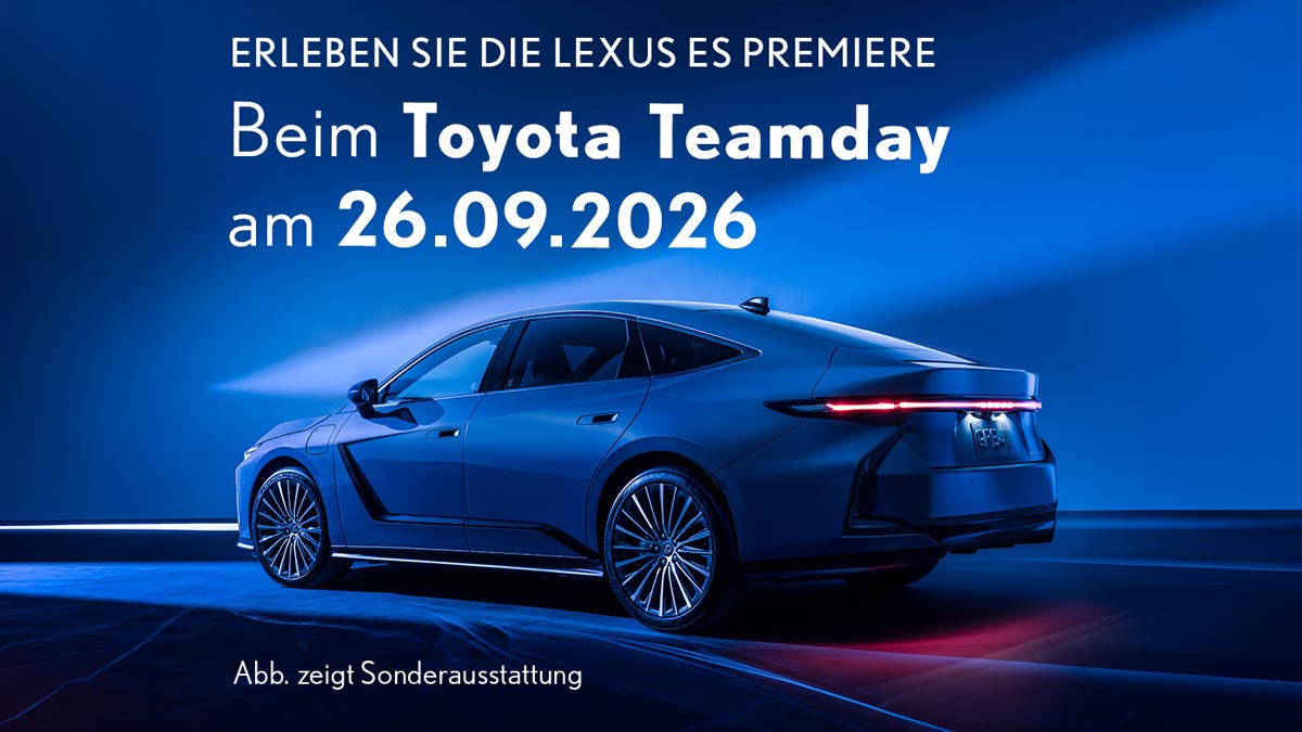 Premiere: Der neue Lexus ES beim Teamday der Motor Company. Premiere: Der neue Lexus ES beim Teamday der Motor Company.