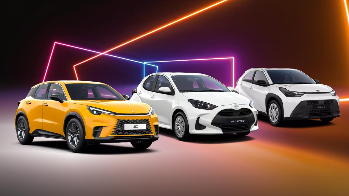 Die Toyota und Lexus Auto-Abos. Ein Preis, alles drin: Leasingrate, Versicherung, Wartung, Steuer! Lexus LBX, Toyota Yaris Hybris & Toyota Aygo X Pure